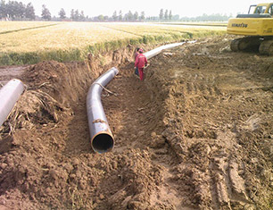 River stone long pipeline maintenance